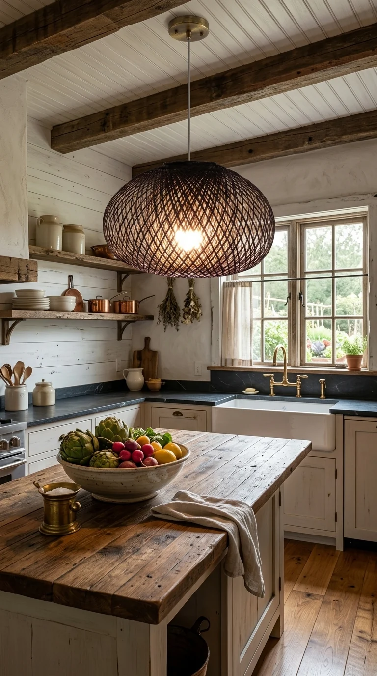 ARUNEE Black Bamboo Pendant Light