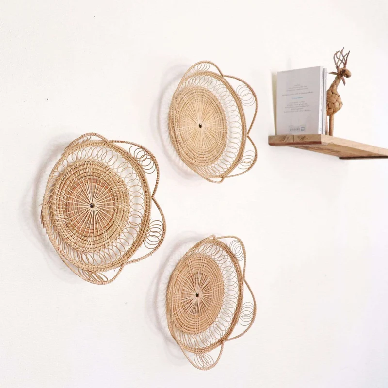 WAN JAI - Rattan Wall Hanging Décor (Set of 3)
