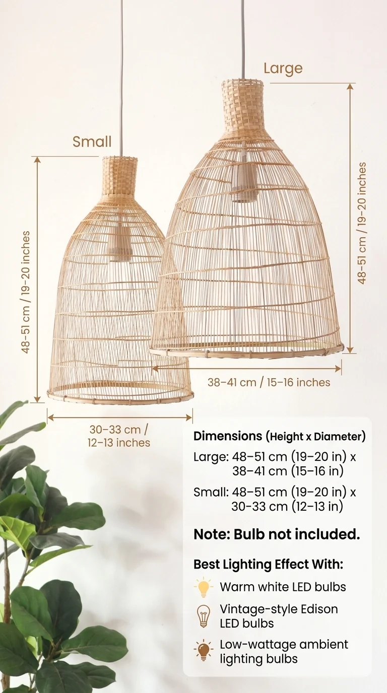 RASRI Bamboo Pendant Light Shade
