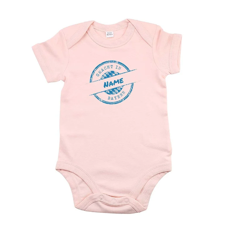 Baby Body "gmacht in Bayern" rosa + Wunschname