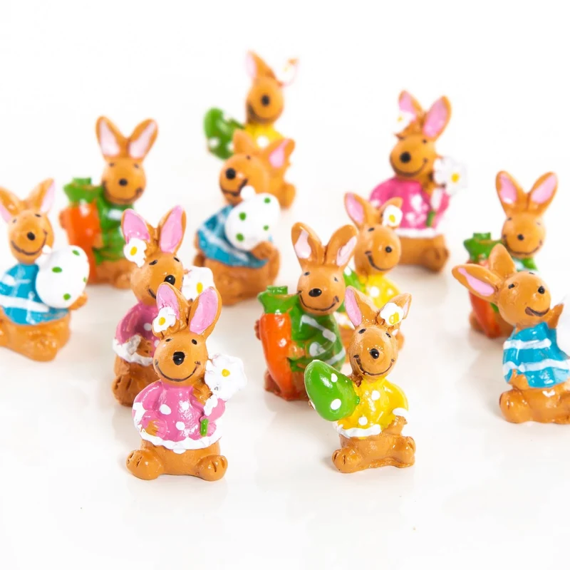 24 kleine bunte Osterhasen - Mini Osterhäschen 2,5 cm als Give-Away