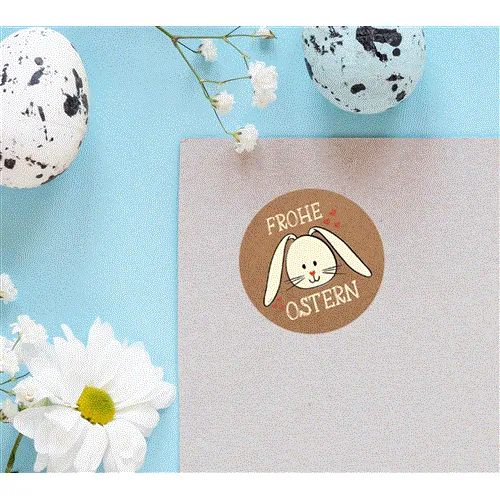 Logbuch-Verlag 83 Osteraufkleber Osterhase SET Frohe Ostern Deko Aufkleber 3 + 4 cm Ostersticker rund