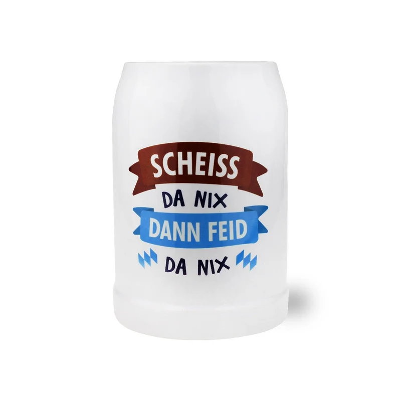 Bierkrug "scheiss da nix"