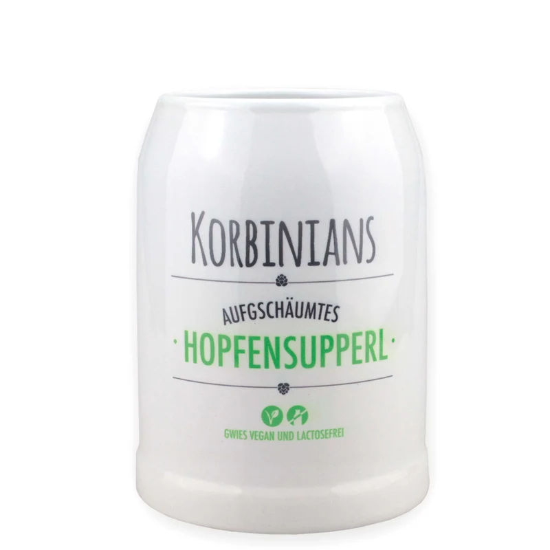Stein Bierkrug "Hopfensupperl" mit Wunschname