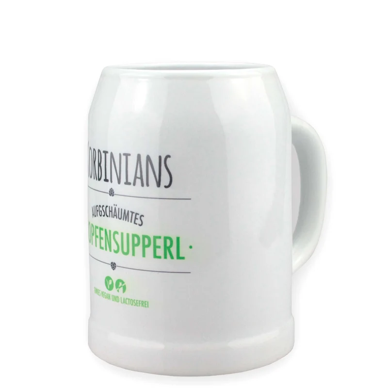 Stein Bierkrug "Hopfensupperl" mit Wunschname