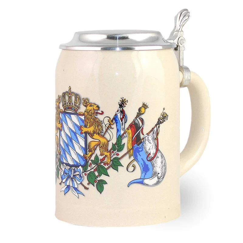 Steinkrug Bayern 0,5 l mit Zinndeckel