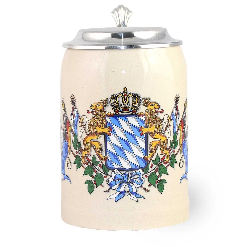 Steinkrug Bayern 0,5 l mit Zinndeckel