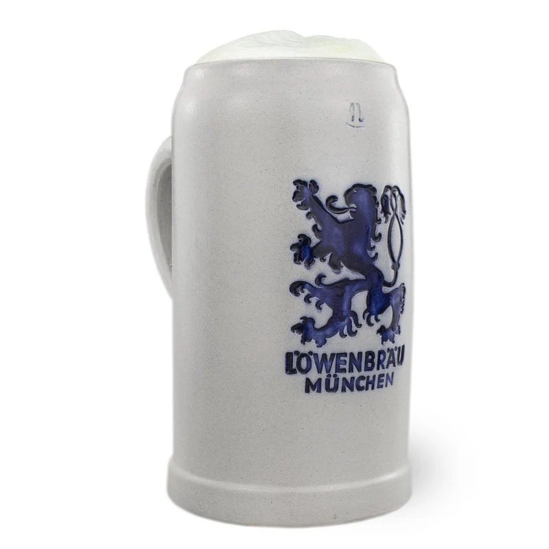Steinkrug "Löwenbräu" salzglasiert