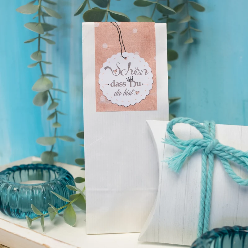 25 SCHÖN DASS DU DA BIST rosa altrosa weiß gepunktet HERZ Aufkleber KRONE Gastgeschenk Verpackung give-away Geschenkaufkleber Hochzeit Geburtstag Sticker Tischkarten Basteln