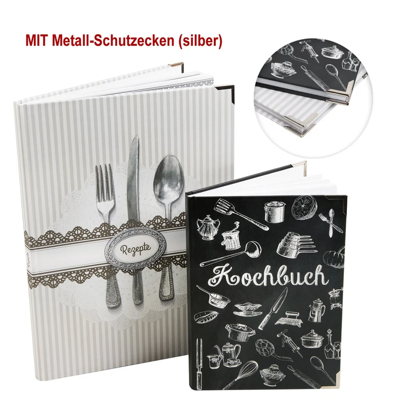 2 Kochbücher zum selbst Gestalten A4 + A5 - Geschenkidee für Hobbyköche