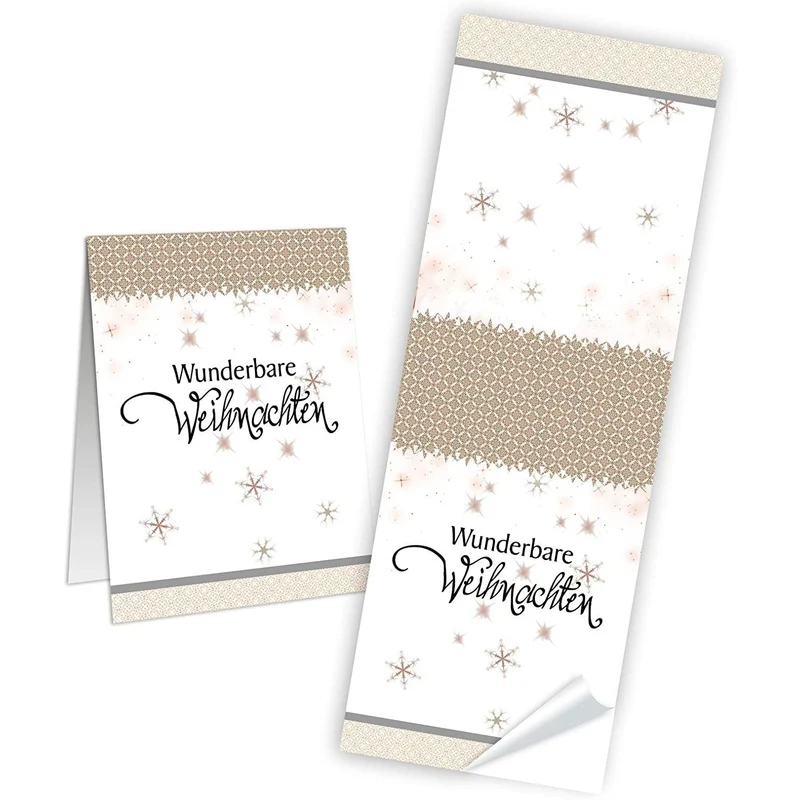 SET - 2 x 25 lange Weihnachtsaufkleber mit verschiedenen Designs in 5 x 14,8 cm