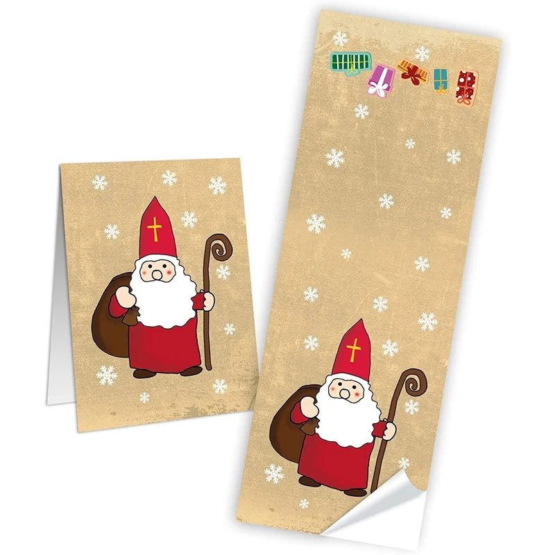 Weihnachtsaufkleber SET 4 x 25 lange Aufkleber 5 x 14,8 cm - Geschenkaufkleber Weihnachten