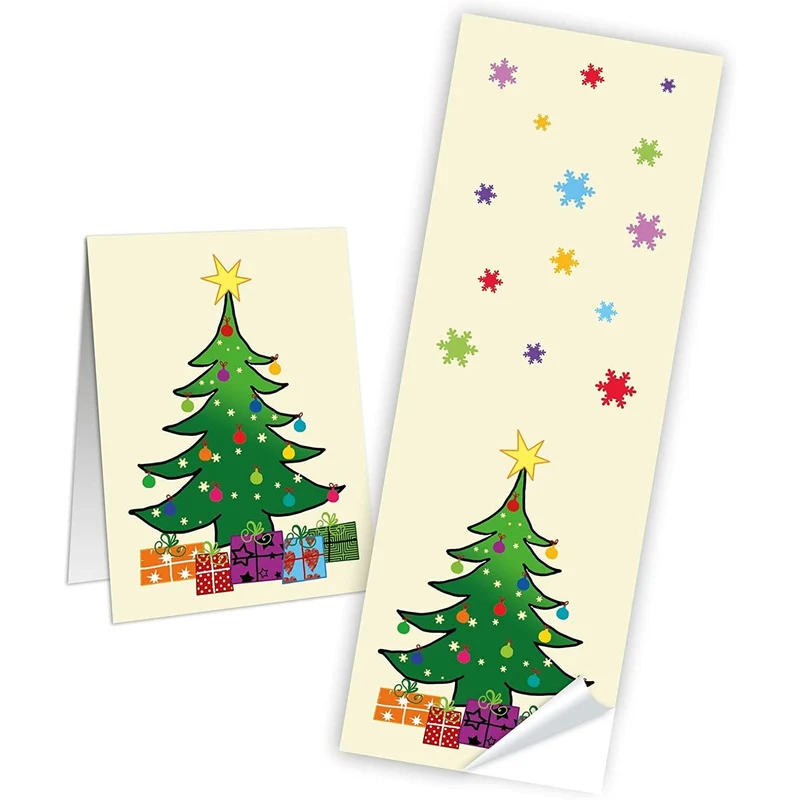 Weihnachtsaufkleber SET 4 x 25 lange Aufkleber 5 x 14,8 cm - Geschenkaufkleber Weihnachten