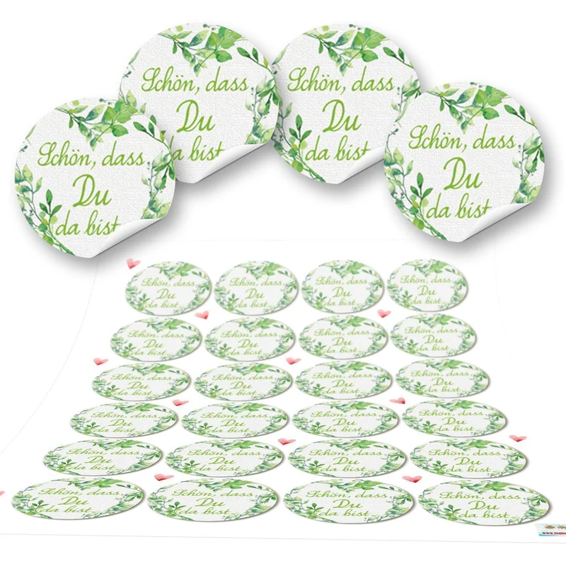 5 x 24 bunte Aufkleber - großes Sticker Set Glück Hoffnung Motivation Liebe