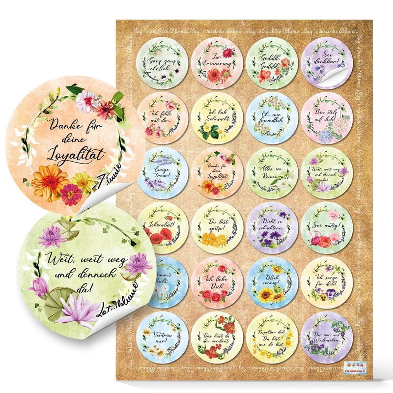 5 x 24 bunte Aufkleber - großes Sticker Set Glück Hoffnung Motivation Liebe