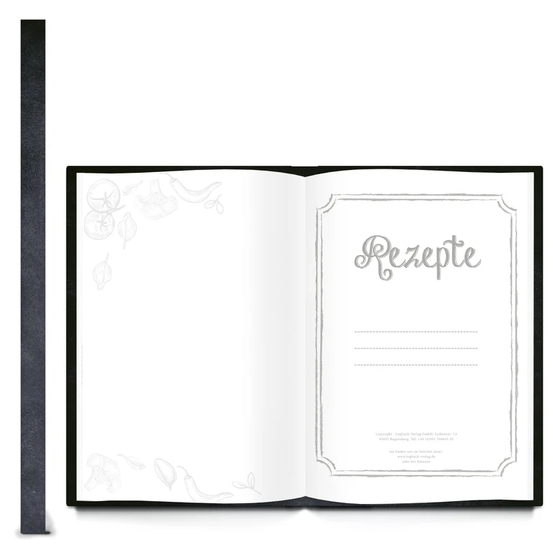 Logbuch-Verlag DIY Kochbücher SET schwarz weiß Tafelkreide-Stil A4 + A5 - leere Rezeptbücher für eigene Rezepte - Geschenkidee Weihnachten Geburtstag