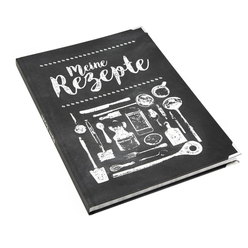 Rezeptbücher Set - 2 leere Kochbücher zum Selberschreiben A4 + A5 schwarz weiß