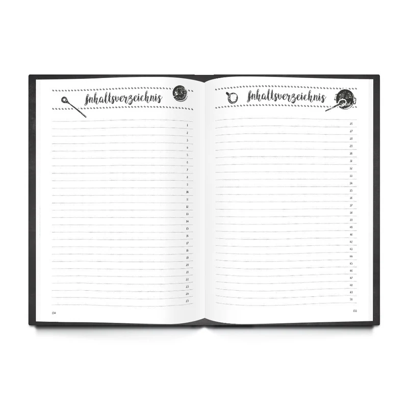 Rezeptbücher Set - 2 leere Kochbücher zum Selberschreiben A4 + A5 schwarz weiß