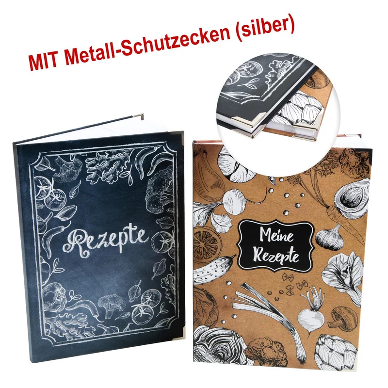 Rezeptbücher Set zum Selberschreiben & Gestalten DIN A4 Kochbücher leer
