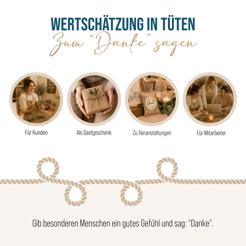 24 Gastgeschenke - Gummibärchen Tütchen mit DANKE Aufklebern in weiß blau grün
