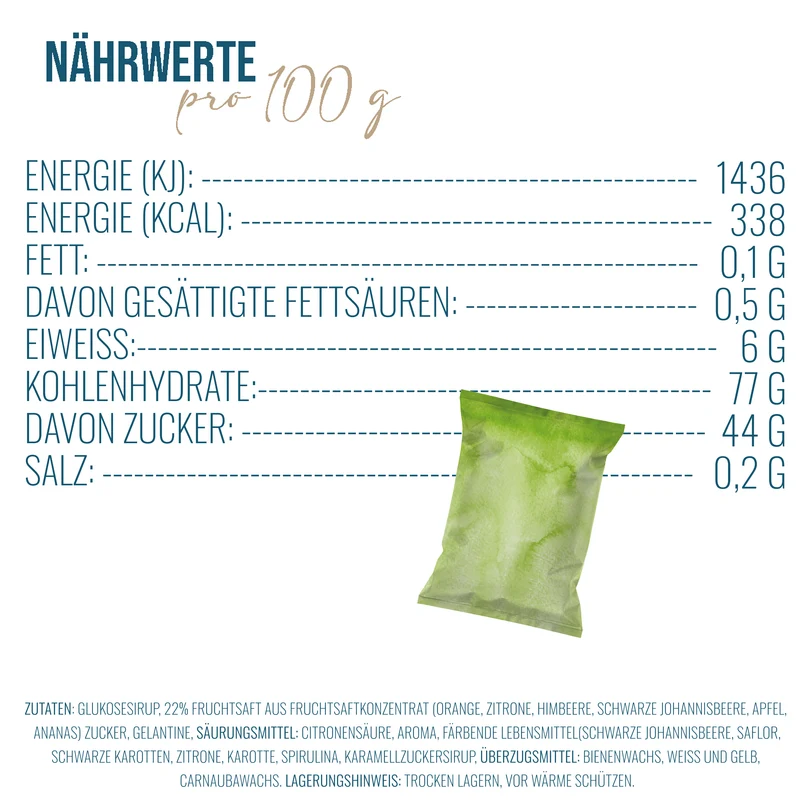 24 kleine Mini Geschenke zum Essen GUMMIBÄRCHEN mit Danke Stickern grün