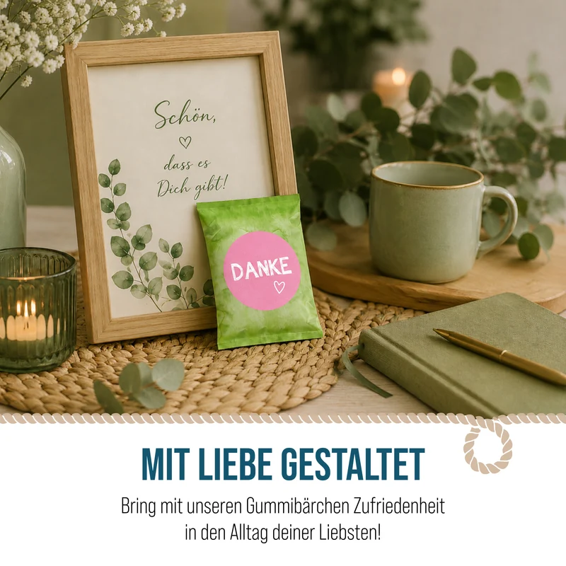 24 Fruchtgummi Tütchen Danke bunt – Dankeschön Geschenke mit farbigen Aufklebern