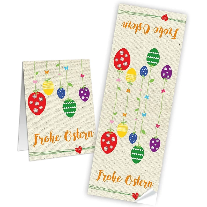 Osteraufkleber SET 2 x 10 FROHE OSTERN Aufkleber 7,2 x 21 cm selbstklebend