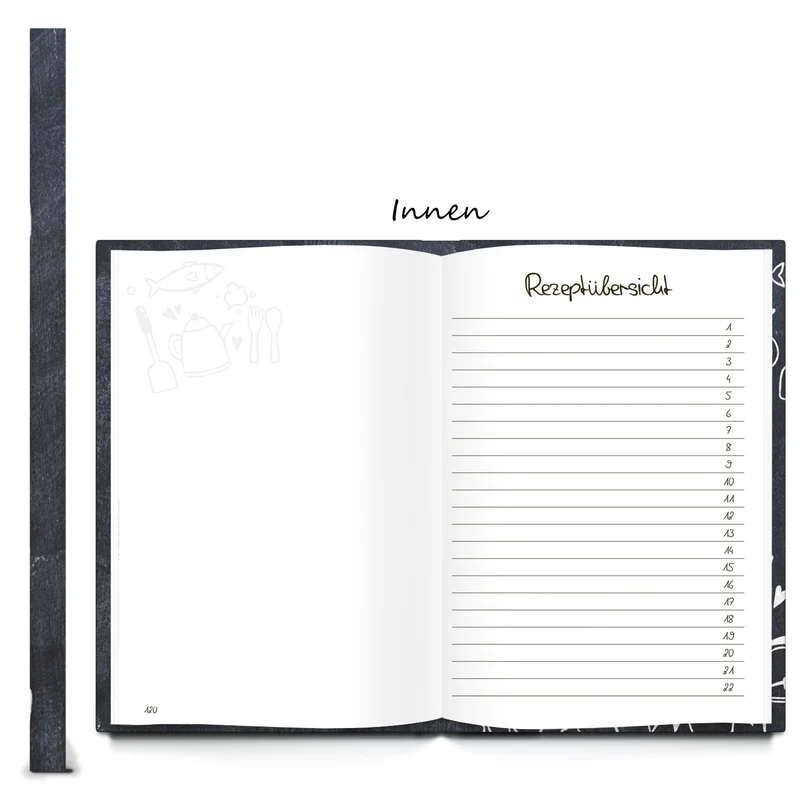 Familienrezeptbuch zum Selberschreiben REZEPTE AUS UNSERER FAMILIE DIN A5 - leeres Buch mit Metallecken