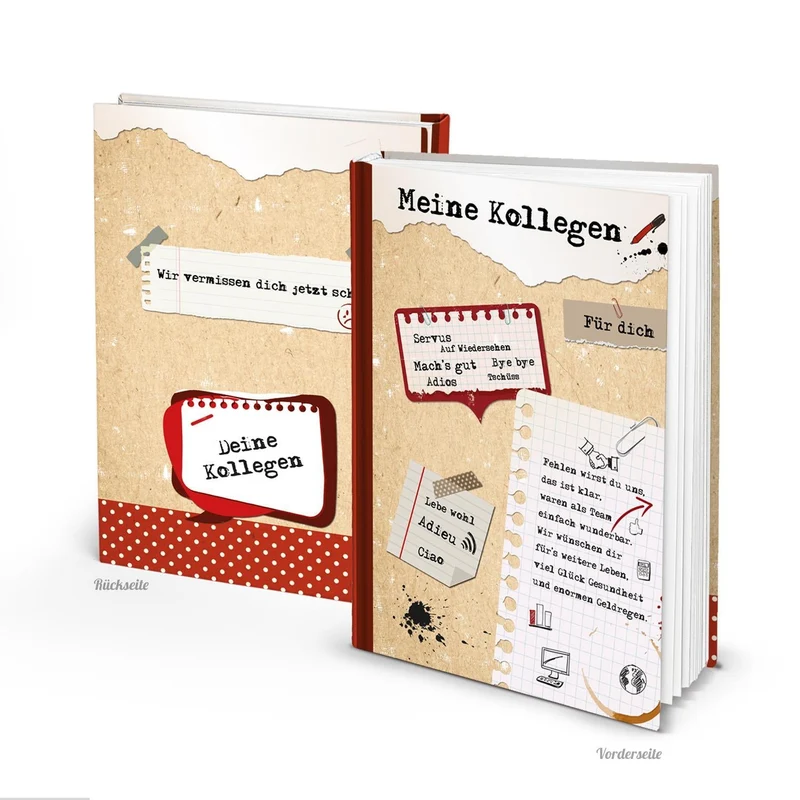 Abschiedsbuch für Kollegen DIN A4 rot weiß