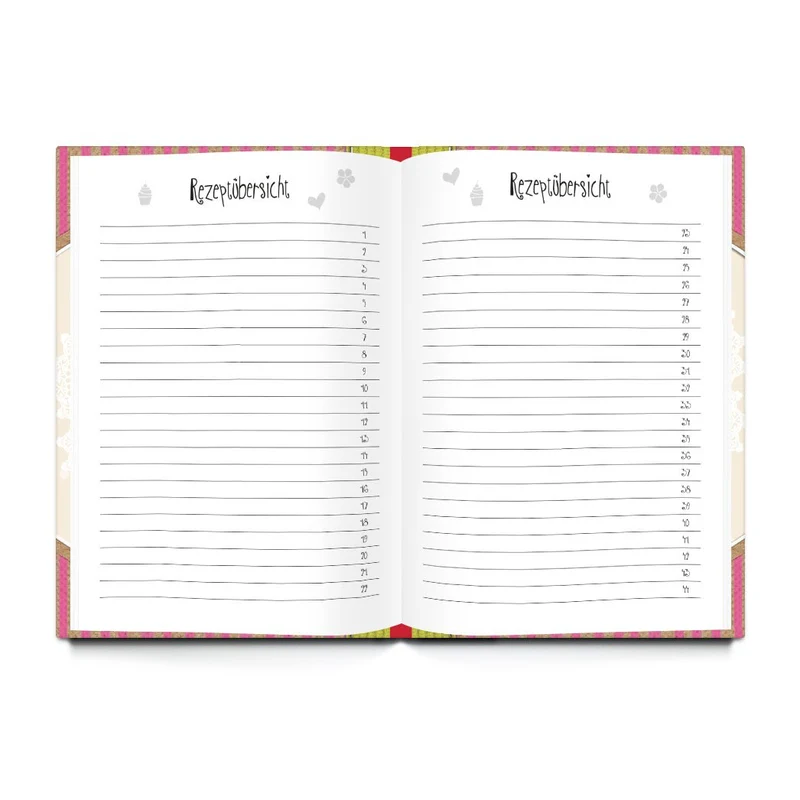 Backbuch A4 zum Selberschreiben mit leeren Seiten DIN A4 BACKEN IST LIEBE rosa beige