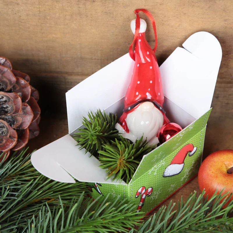 6 kleine Wichtel bunt Weihnachtsanhänger Wichtelgeschenk Wichtelanhänger rot grün grau