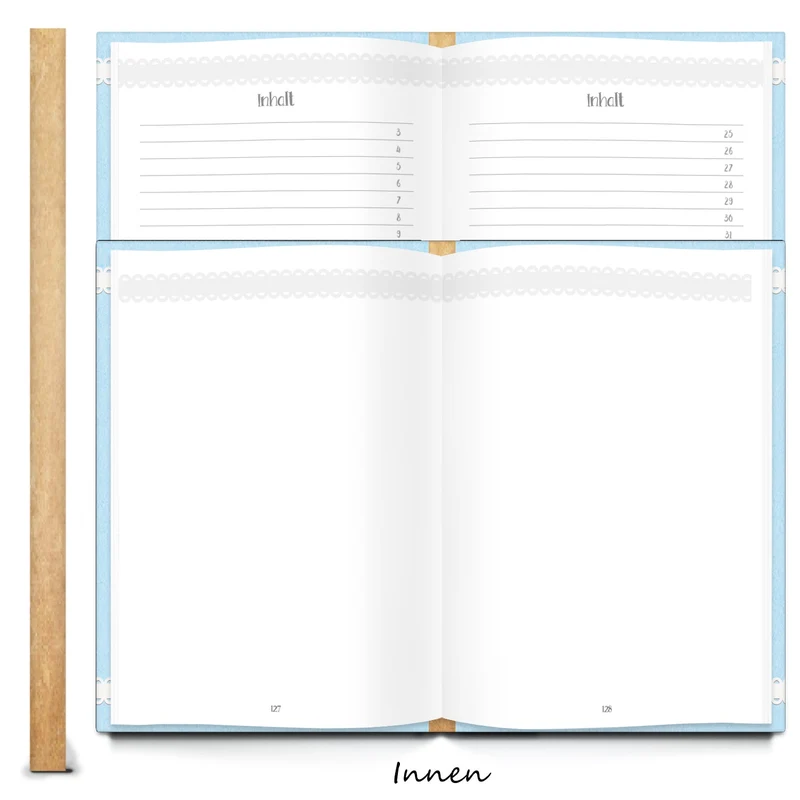 DIY Rezeptbuch MEINE KÜCHENSCHÄTZE DIN A5 hellblau mit Gewürzen - leeres Kochbuch - Geschenk Küche