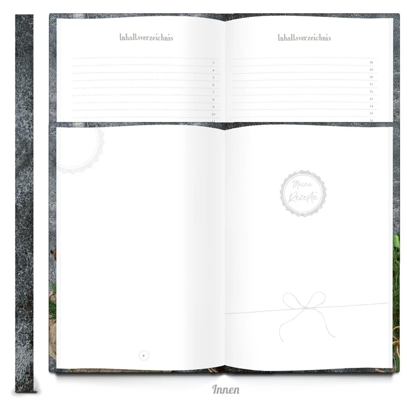 Leeres Rezeptbuch Kochbuch zum Selberschreiben DIN A4 Geschenk Weihnachtsgeschenk - mit Metallecken