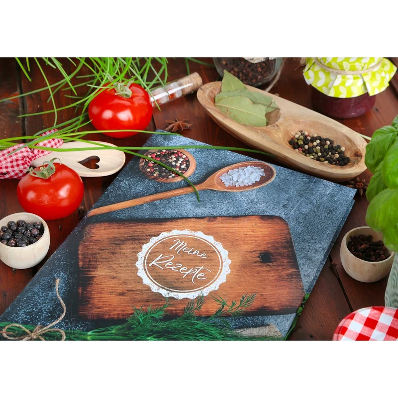 Leeres Rezeptbuch Kochbuch zum Selberschreiben DIN A4 Geschenk Weihnachtsgeschenk - mit Metallecken