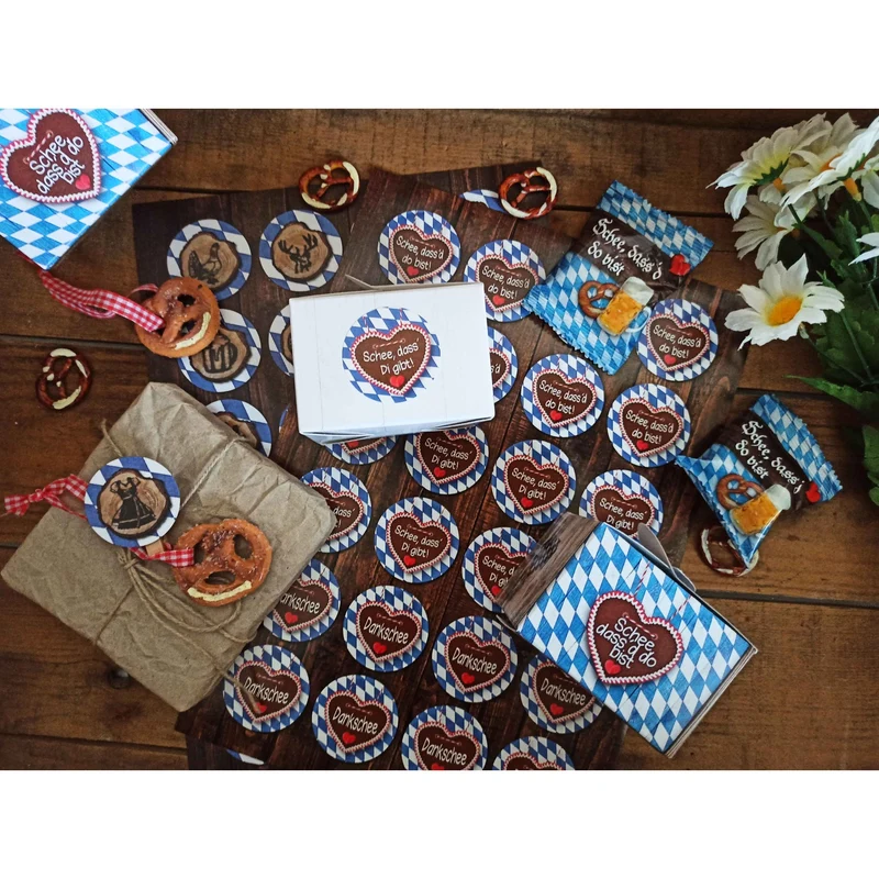 24 Holzklammern bayerische Sprüche Oktoberfest Deko