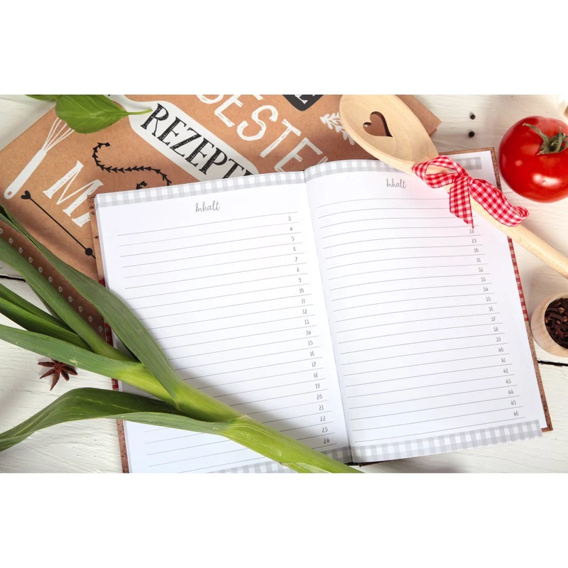 Vintage Rezeptbuch DIN A5 zum Selberschreiben LIEBLINGSREZEPTE - DIY Kochbuch Blanko leer - Geschenk Hobbykoch
