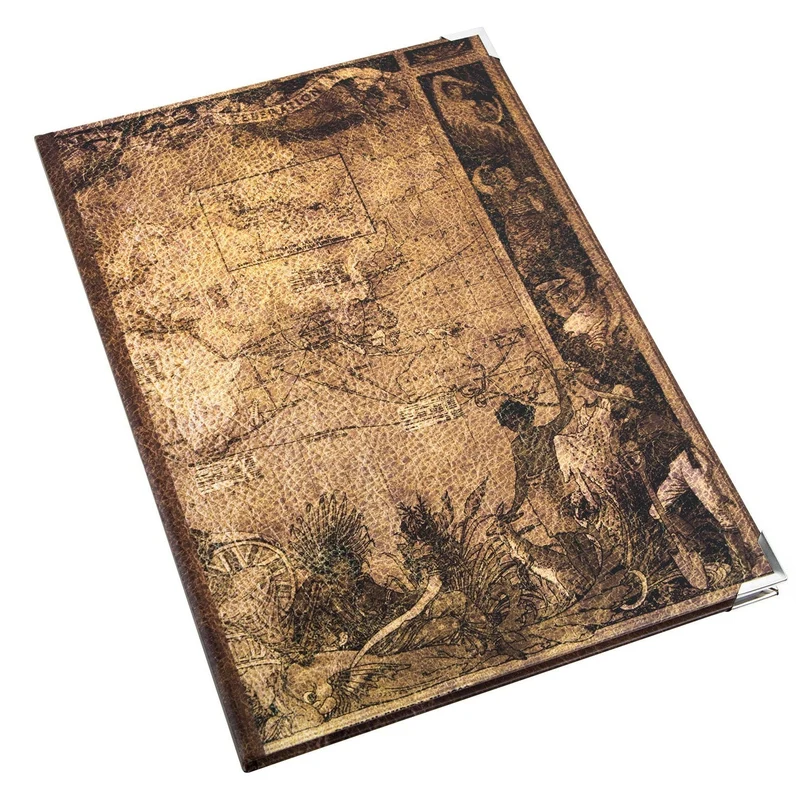 Logbuch-Verlag Blanko Bücher SET 5 Notizbücher 3 x DIN A4 + 2 x A5 - Tagebuch Notizbuch leer zum Selbst Gestalten Vintage rustikal Globus Weltkarte