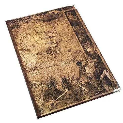 Logbuch-Verlag Geschenkset 2 Notizbücher DIN A4 Blanko + liniert - Weltkarte Globus Antike Motiv - Vintage Bücher zur individuellen Gestaltung - Geschenkidee