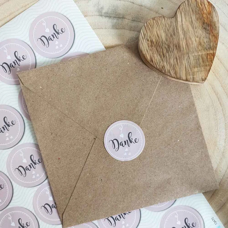 24 DANKE Aufkleber rosa rosé weiß grau HERZ Sticker selbstklebend Geschenk-Verpackung give-away Mitgebsel Gastgeschenk Hochzeit Geburtstag Fest Etiketten shabby chic