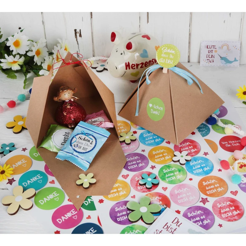 Logbuch-Verlag 24 DANKE Aufkleber bunt 4 cm Dankesaufkleber Dankeschön Sticker - Geburtstag Hochzeit Kommunion Firmenfeier Jubiläum