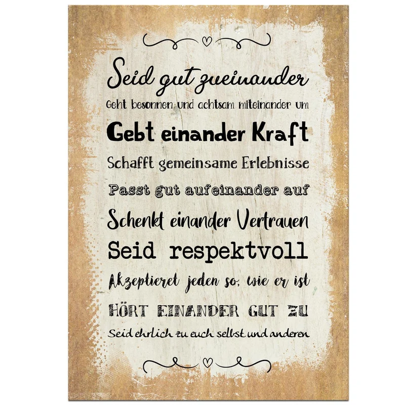 2 runde Wandbilder 31 cm + 1 Sprüchebild DIN A4 - Wanddeko Bilder zum Aufhängen Gold glänzend aus Alu Dibond