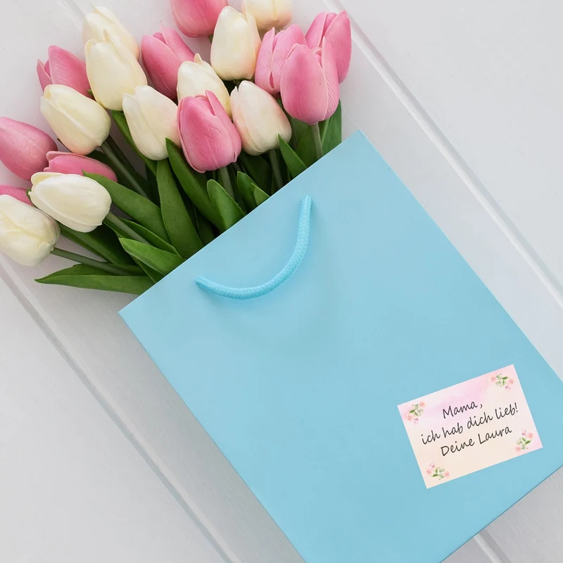 25 kleine Aufkleber rechteckig 7,4 x 5,2 cm Namensaufkleber rosa pink vintage Etiketten für Kinder zum Beschriften