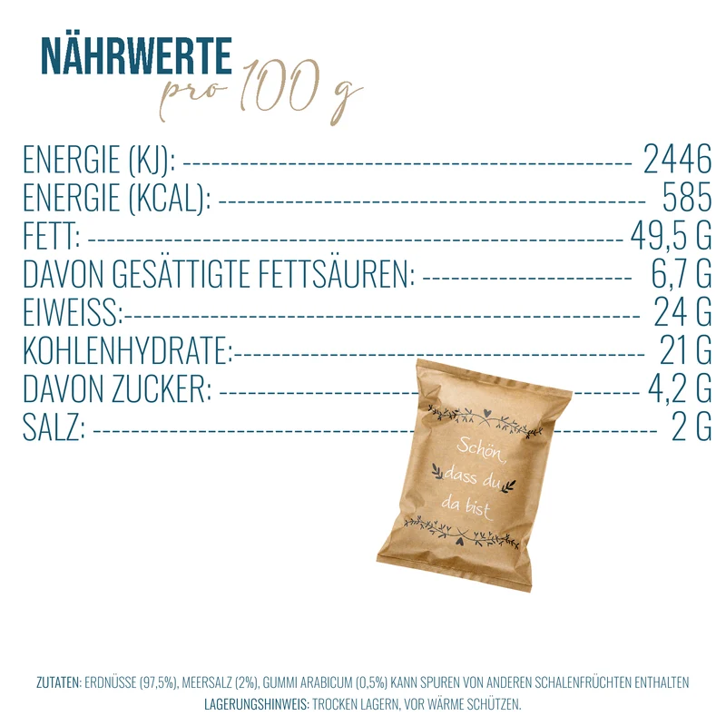 Erdnusstütchen Schön, dass du da bist – Gastgeschenk Hochzeit im Vintage-Design