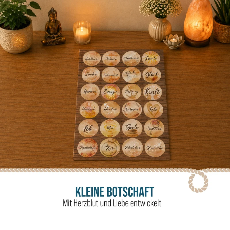Logbuch-Verlag 24 spirituelle Aufkleber Statement Liebe Kraft Mut Hoffnung Glaube Harmonie Energie Lebensfreude Sticker Briefe schreiben Freundschaft