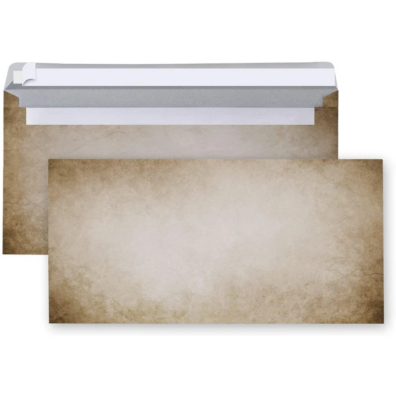 Briefumschläge DIN lang in Marmor-Optik beige braun creme