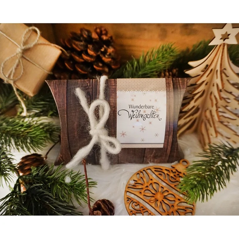 10 Aufkleber Sticker 5 x 14,8 cm WUNDERBARE WEIHNACHTEN Geschenkaufkleber Sterne weiß natur beige Weihnachtsaufkleber Verpackung Papiertüten Banderolen Verschließen von Geschenken - Verpackung