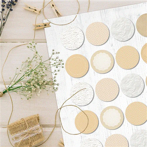 Etiketten zum Beschriften - rund beige weiß natur - 3 cm Markierungspunkte neutral