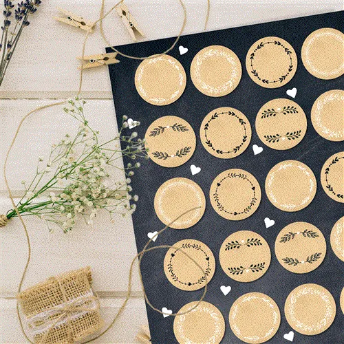 Logbuch-Verlag 140 kleine runde blanko Kraftpapier Aufkleber natur braun beige 3,2 cm Namensaufkleber kleines Geschenk Gastgeschenk Weihnachten Adventskalender Zahlen