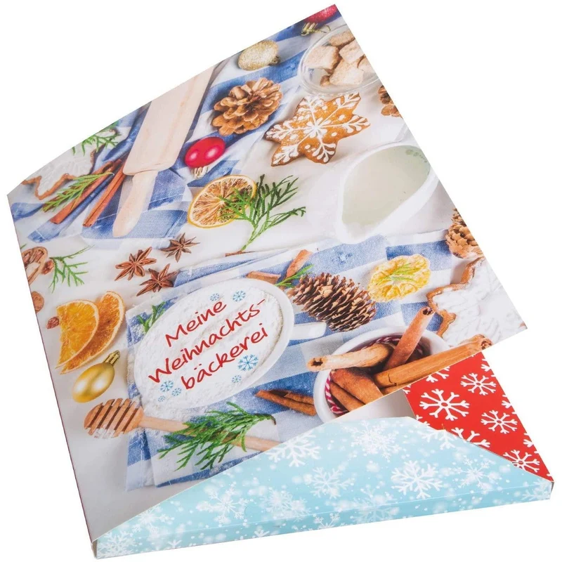 Rezeptmappe Meine Weihnachtsbäckerei DIN A4 blau bunt als Sammelmappe