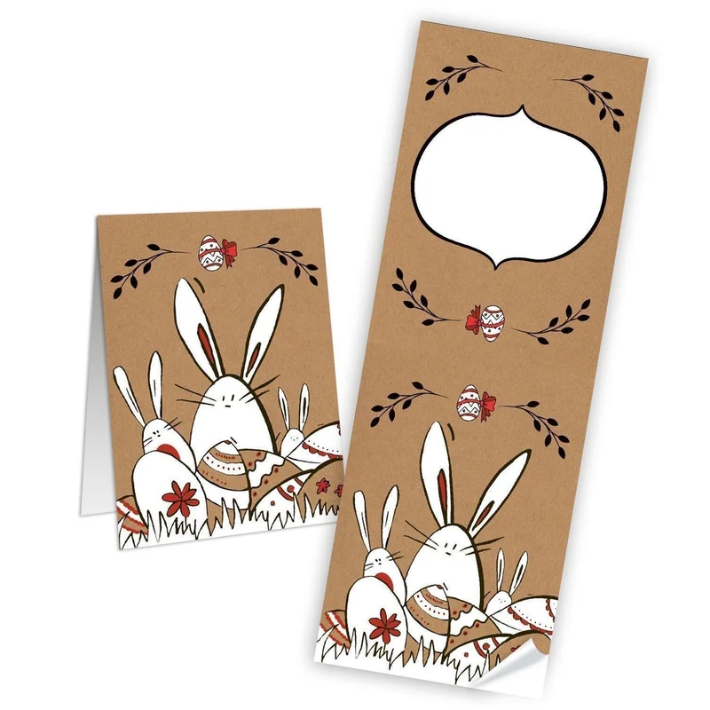3 x 10 bunte Osteraufkleber - 7,2 x 21 cm - Aufkleber Set FROHE OSTERN